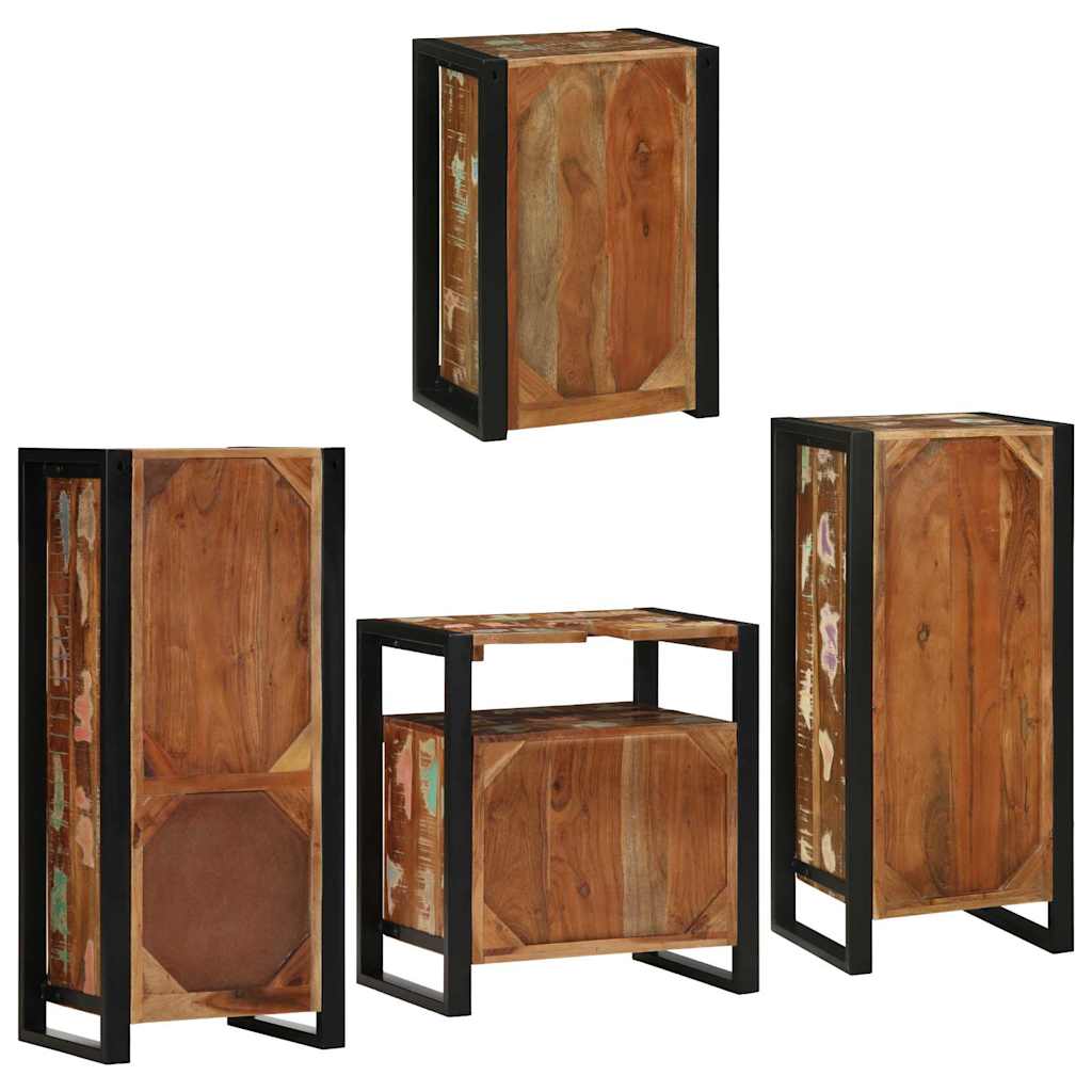 vidaXL Set di mobili per il bagno 4 pcs Legno massello riciclato