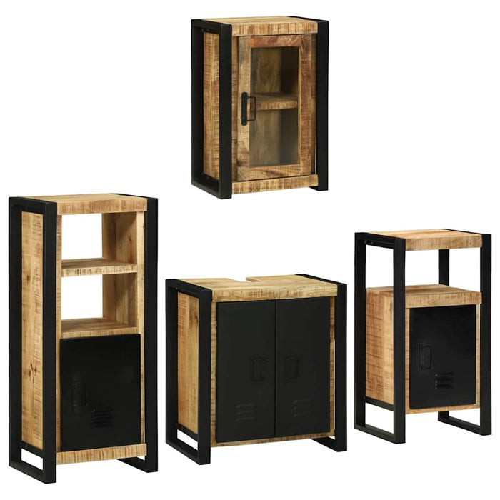 vidaXL Set di mobili per il bagno 4 pcs Legno di mango massello