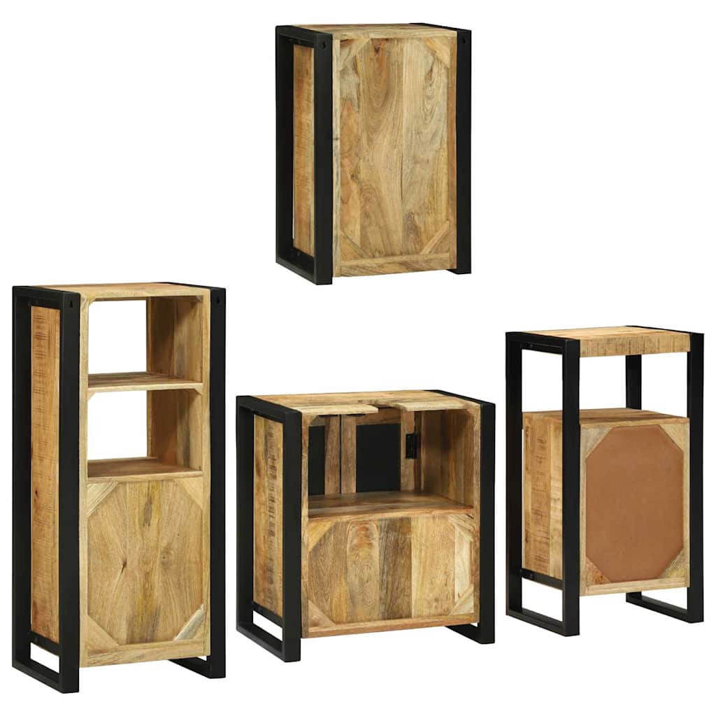 vidaXL Set di mobili per il bagno 4 pcs Legno di mango massello
