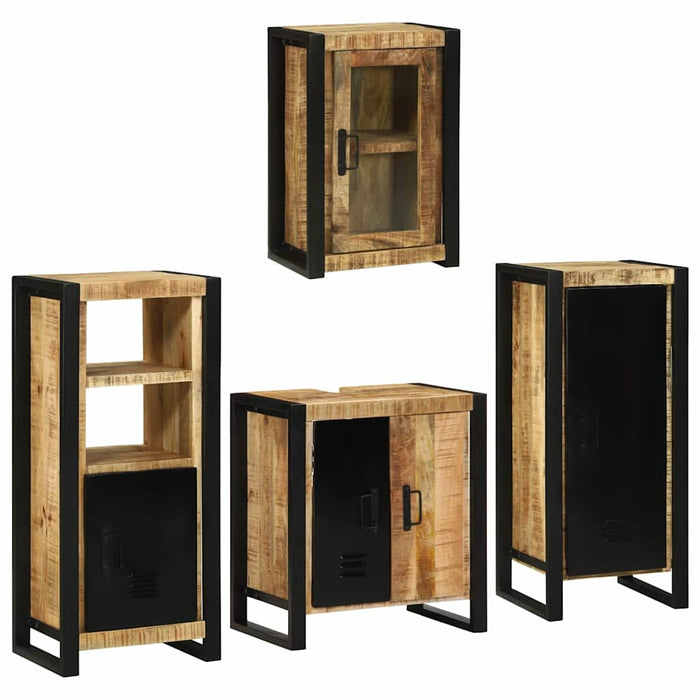 vidaXL Set di mobili per il bagno 4 pcs Legno di mango massello
