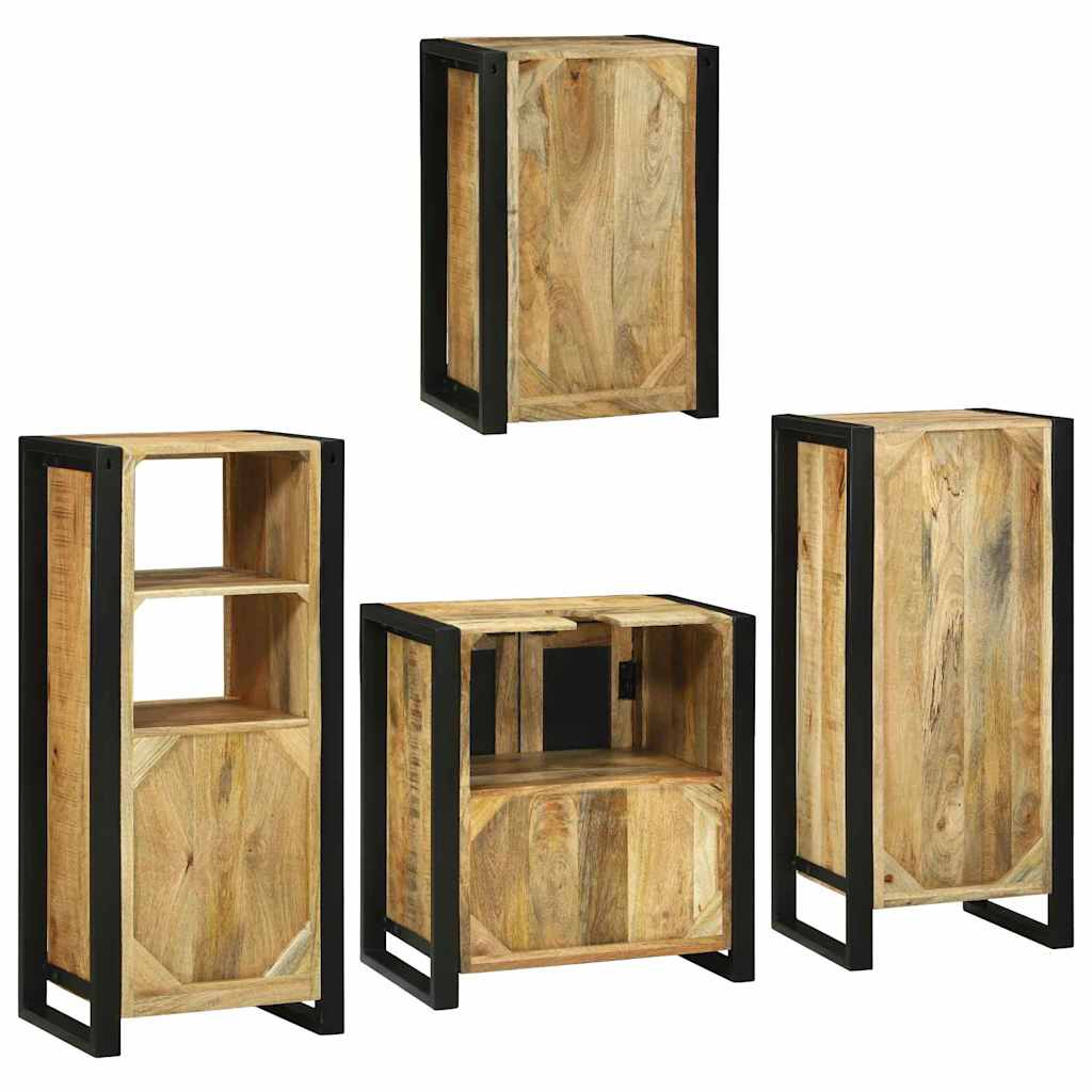 vidaXL Set di mobili per il bagno 4 pcs Legno di mango massello