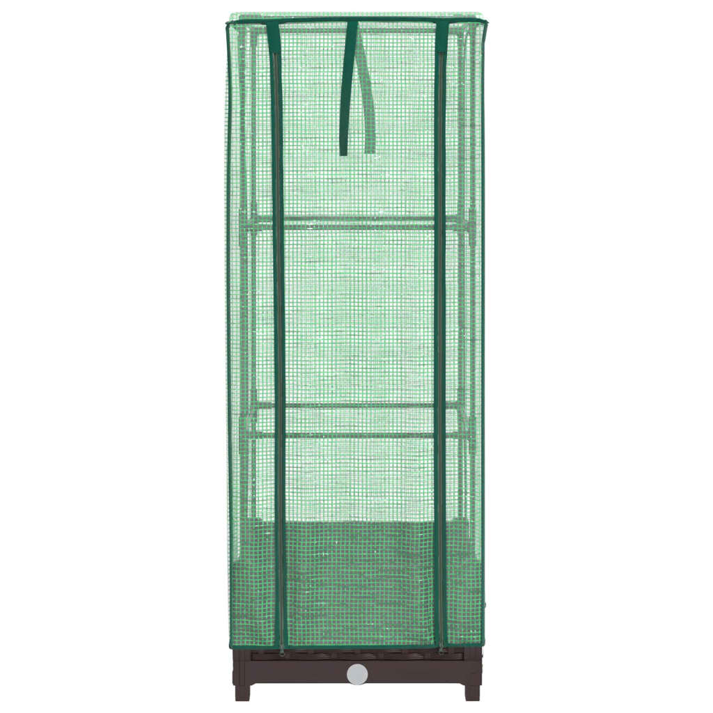 Fioriera rialzata per aiuola fioriera per terrazza giardino rialzato con copertura effetto rattan 40 x 40 x 123 cm Marrone 02_0038768