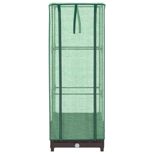 Fioriera rialzata per aiuola fioriera per terrazza giardino rialzato con copertura effetto rattan 40 x 40 x 123 cm Marrone 02_0038768