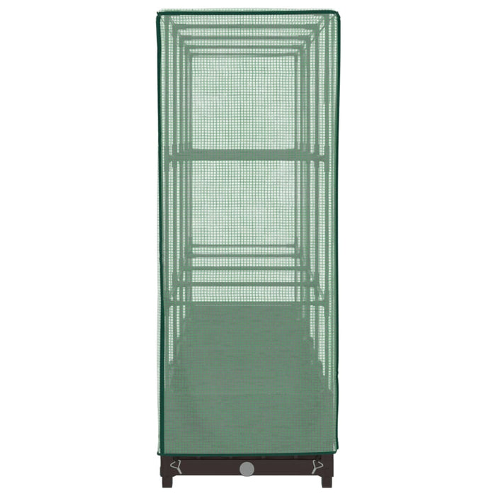 Fioriera rialzata per aiuola fioriera per terrazza giardino rialzato con copertura effetto rattan 160 x 40 x 123 cm Marrone 02_0038751