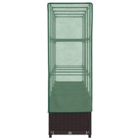 Letto Rialzato con Copertura Serra Effetto Rattan 160x40x138 cm 4015802