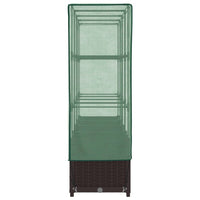 Fioriera rialzata per aiuola fioriera per terrazza giardino rialzato con copertura effetto rattan 160 x 40 x 138 cm Marrone 02_0038755