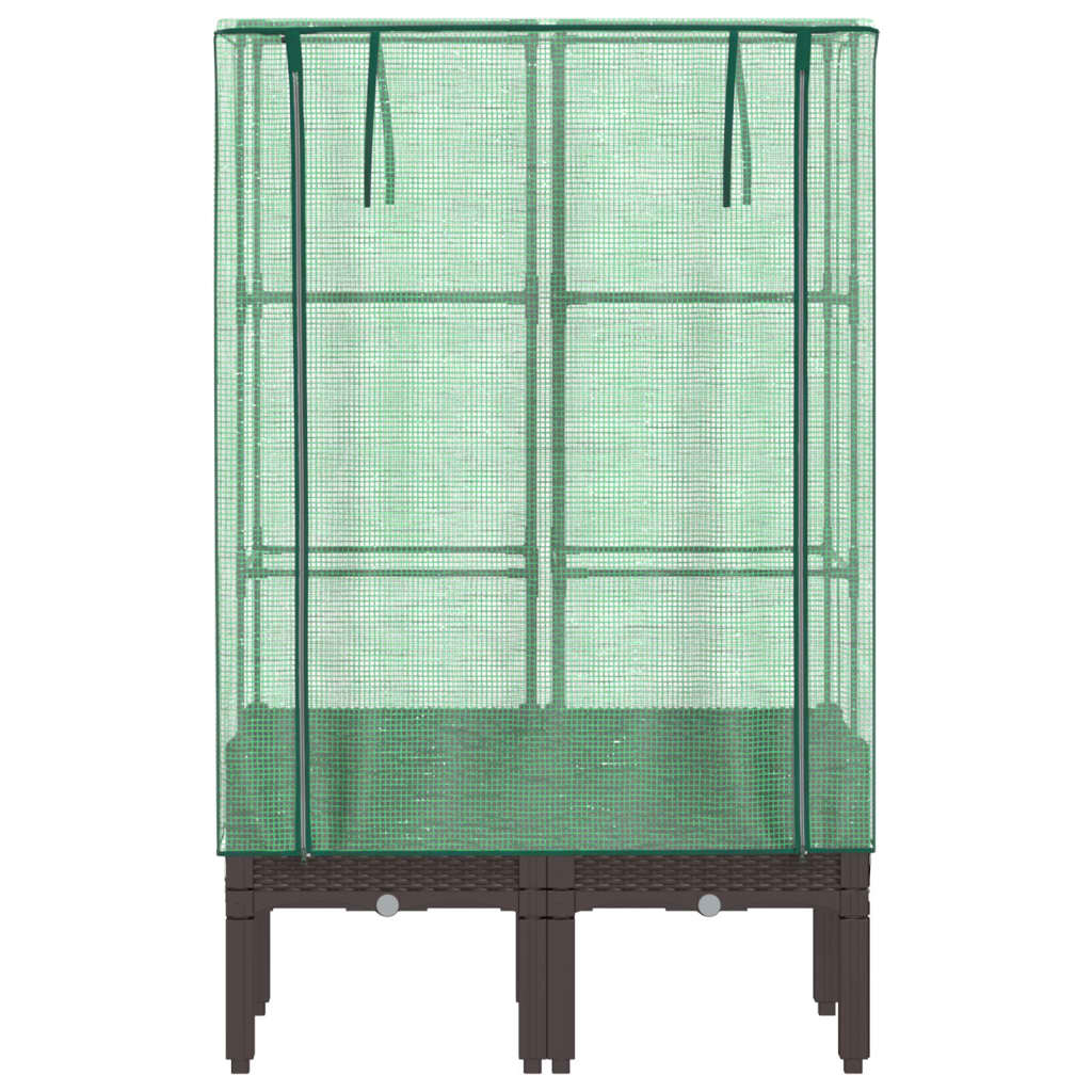 Letto Rialzato con Copertura Serra Effetto Rattan 80x40x140 cm 4015805