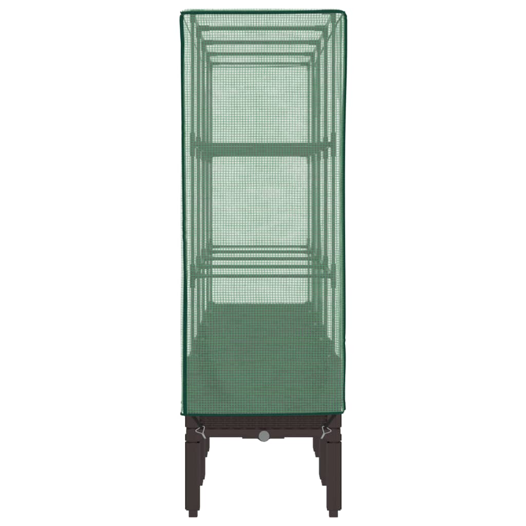 Letto Rialzato con Copertura Serra Effetto Rattan 160x40x140 cm 4015807