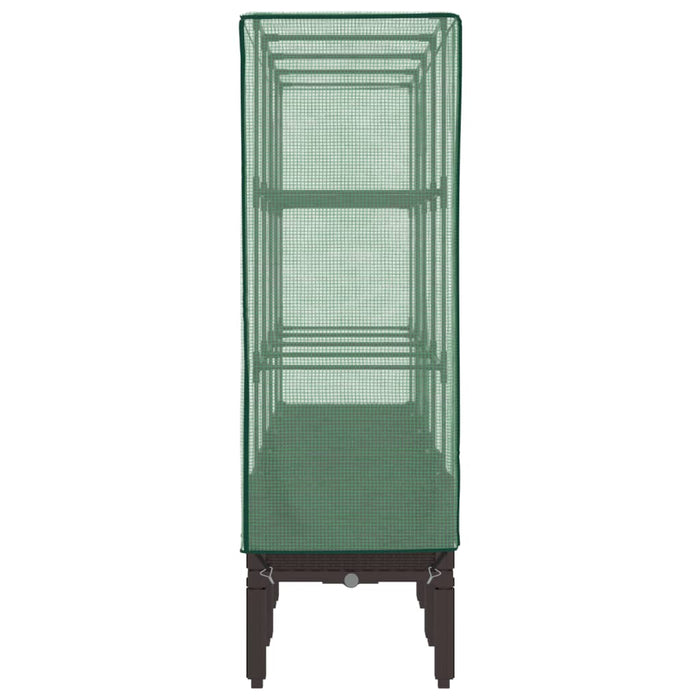 Letto Rialzato con Copertura Serra Effetto Rattan 160x40x140 cm 4015807