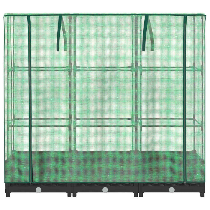 Letto rialzato con copertura per serra effetto rattan 120x40x123 cm 4015811