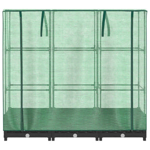 Fioriera rialzata per aiuola fioriera per terrazza giardino rialzato con copertura effetto rattan 120 x 40 x 123 cm nero 02_0038735