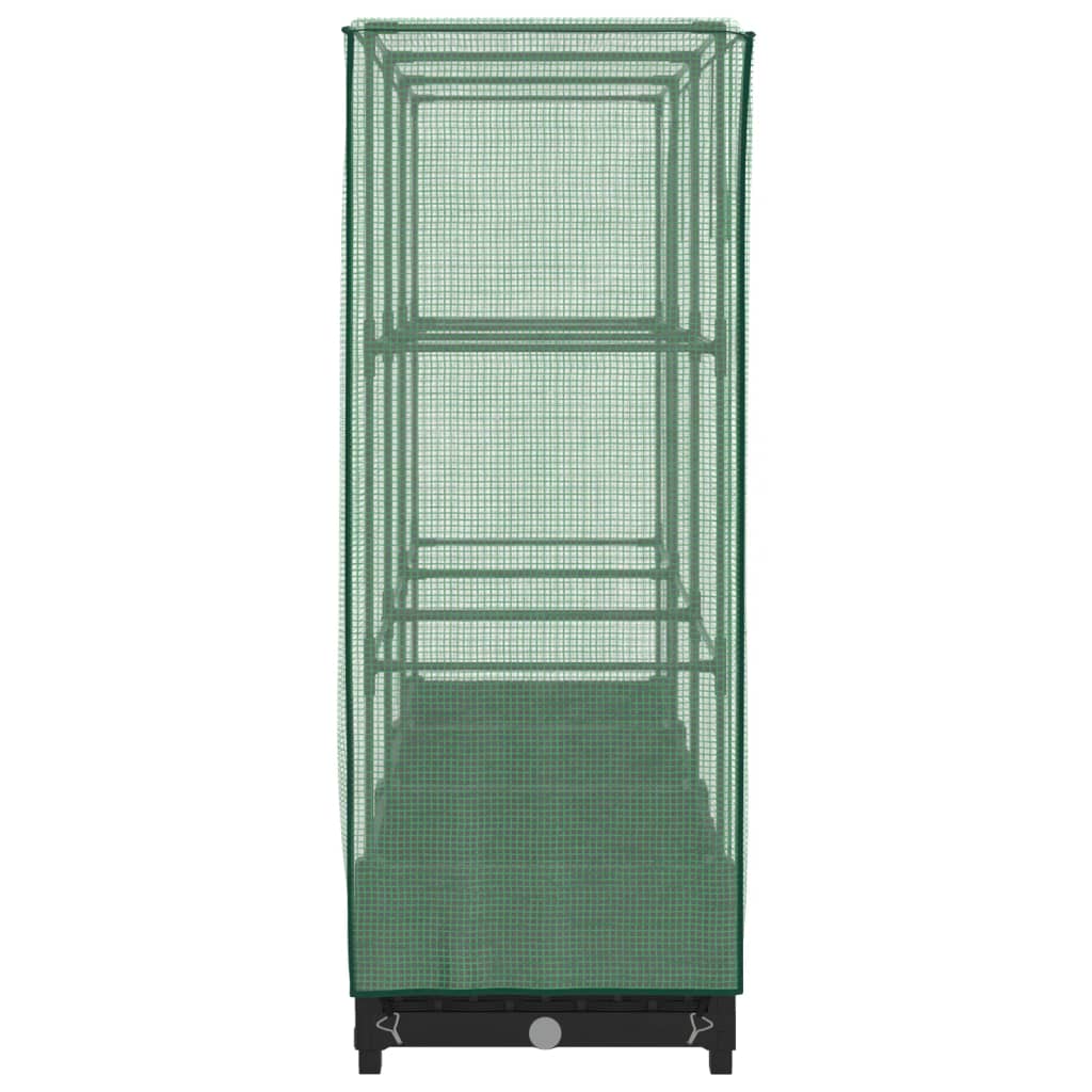 Fioriera rialzata per aiuola fioriera per terrazza giardino rialzato con copertura effetto rattan 120 x 40 x 123 cm nero 02_0038735