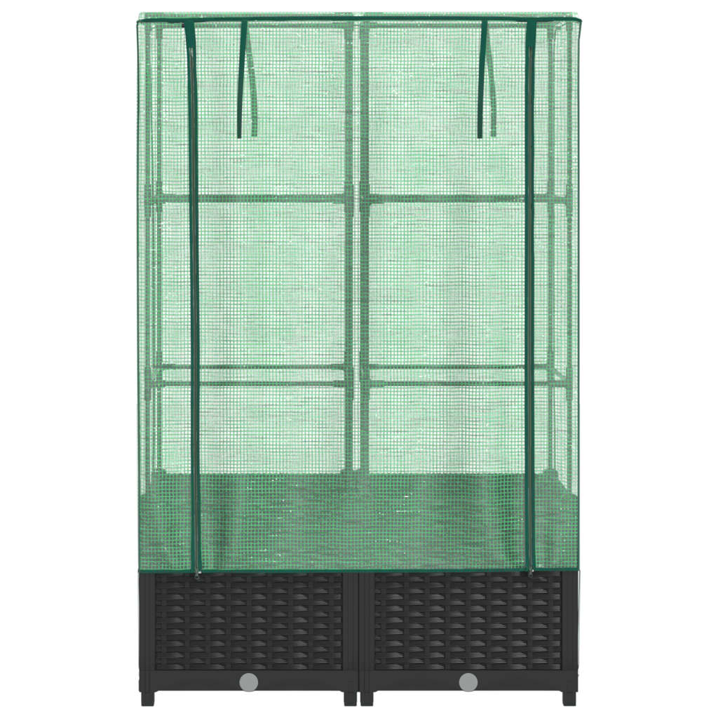 Letto Rialzato con Copertura Serra Effetto Rattan 80x40x138 cm