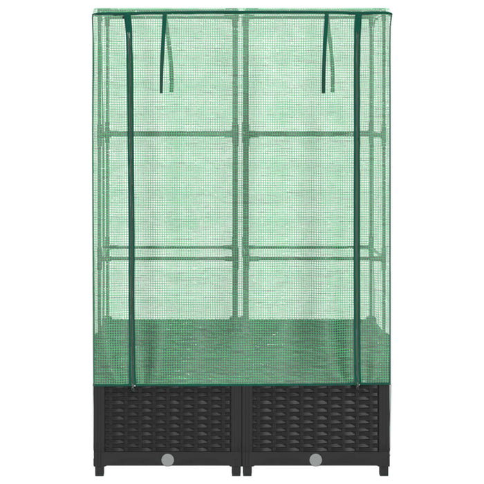 Letto Rialzato con Copertura Serra Effetto Rattan 80x40x138 cm