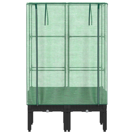 Vaso per fioriera rialzata per piante fiori terrazza da giardino rialzata con rivestimento in simil rattan 80 x 40 x 140 cm nero 02_0038792