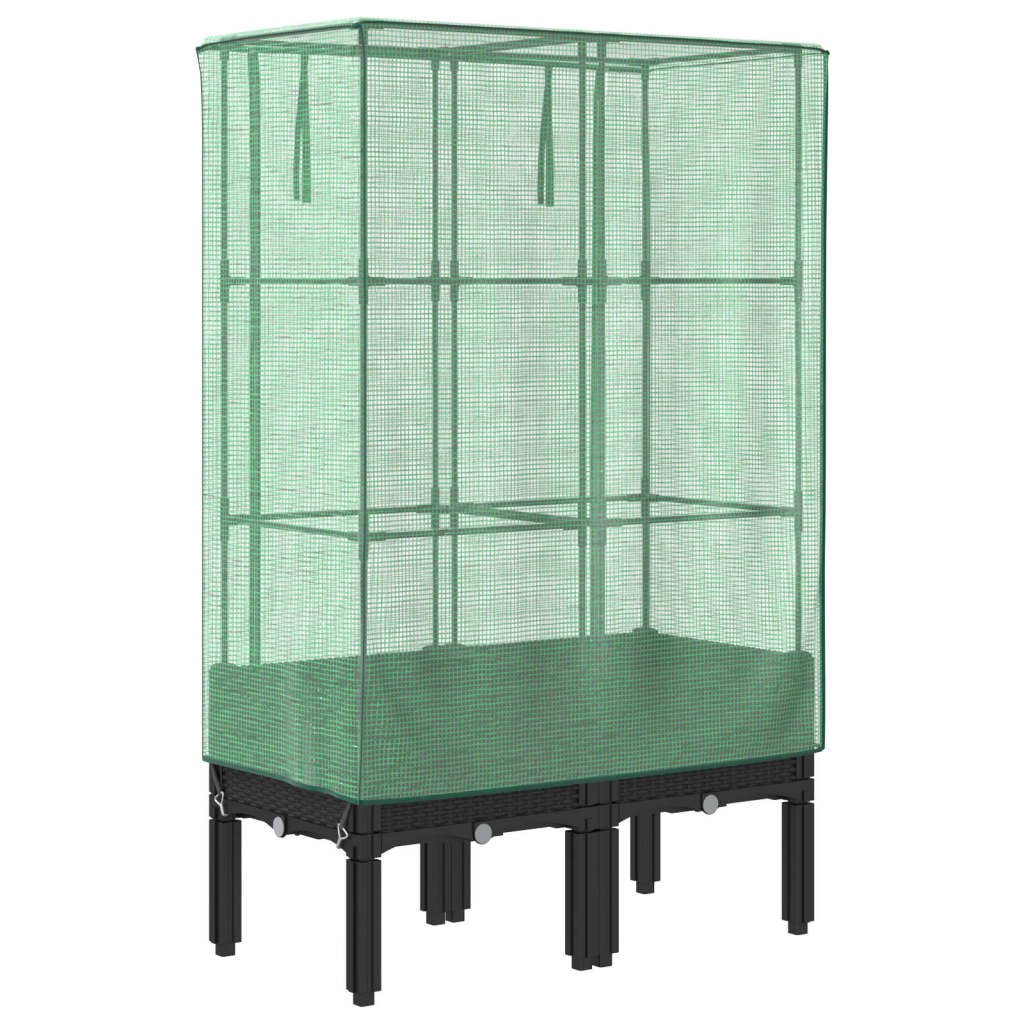 vidaXL Letto Rialzato con Copertura Serra Effetto Rattan 80x40x140 cm