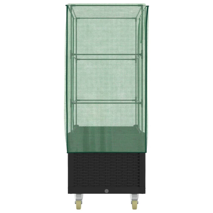 Letto Rialzato con Copertura e Ruote Effetto Rattan 80x50x182cm 4015822