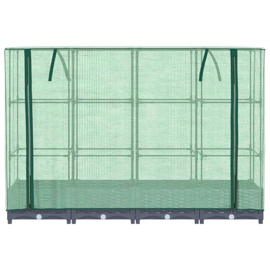 Fioriera rialzata per terrazza giardino rialzato con copertura effetto rattan 160 x 40 x 123 cm Blu grigio 02_0038748