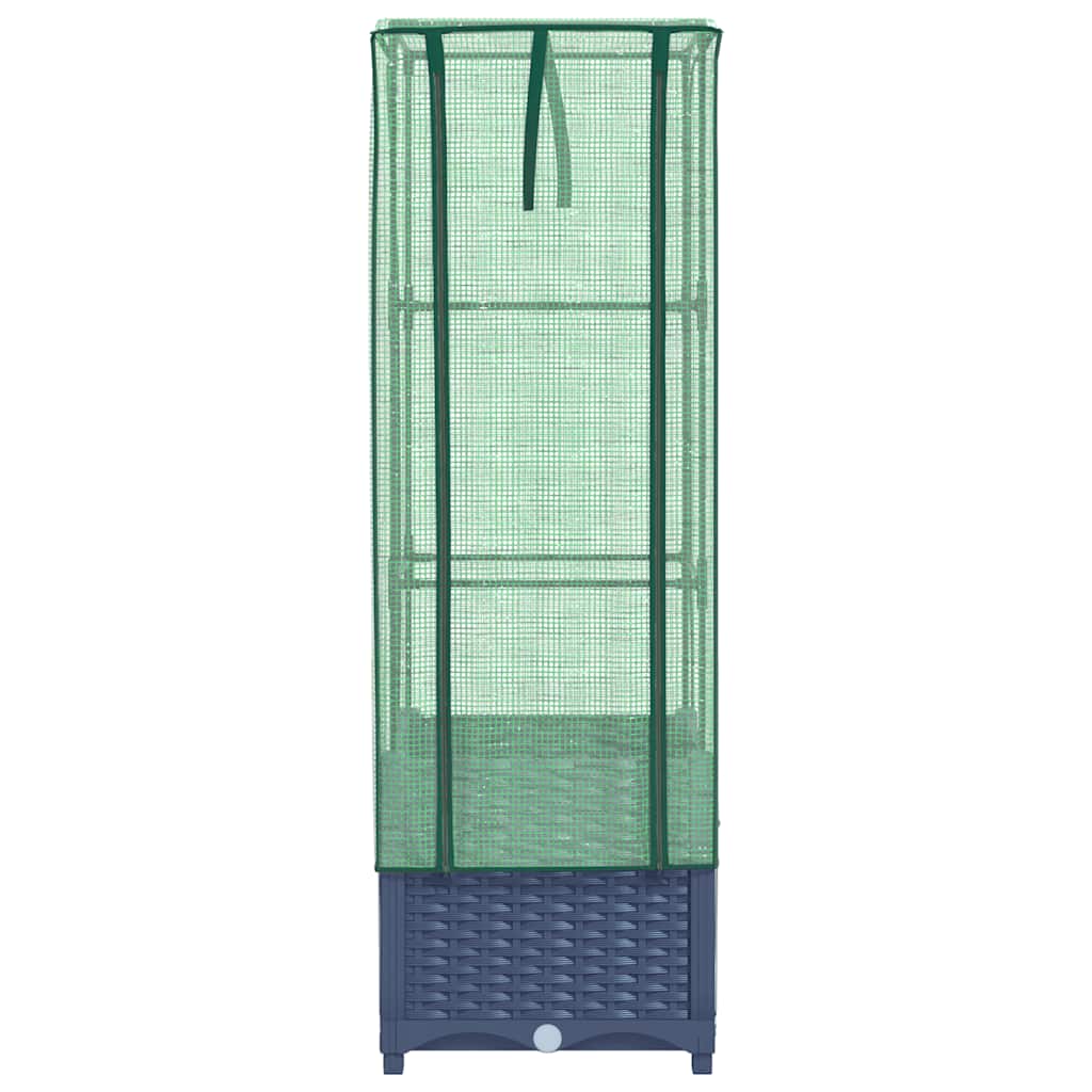 Letto Rialzato con Copertura Serra Effetto Rattan 40x40x139 cm 4015827