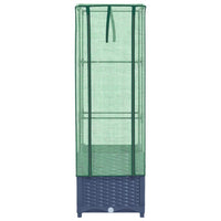 Letto Rialzato con Copertura Serra Effetto Rattan 40x40x139 cm 4015827