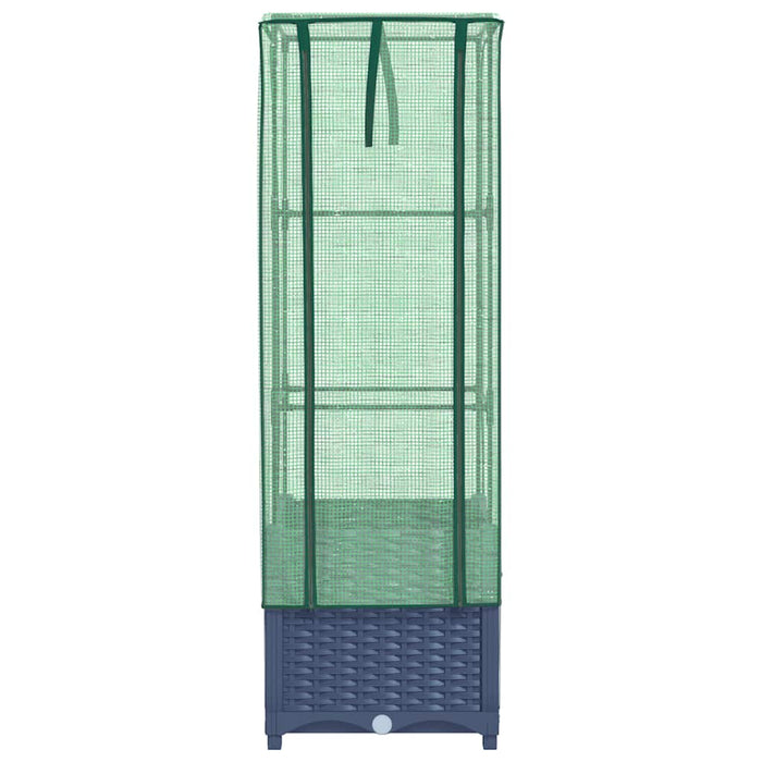 Letto Rialzato con Copertura Serra Effetto Rattan 40x40x139 cm 4015827