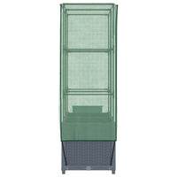 Fioriera rialzata per aiuola fioriera per terrazza giardino rialzato con copertura effetto rattan 80 x 40 x 138 cm Blu grigio 02_0038790