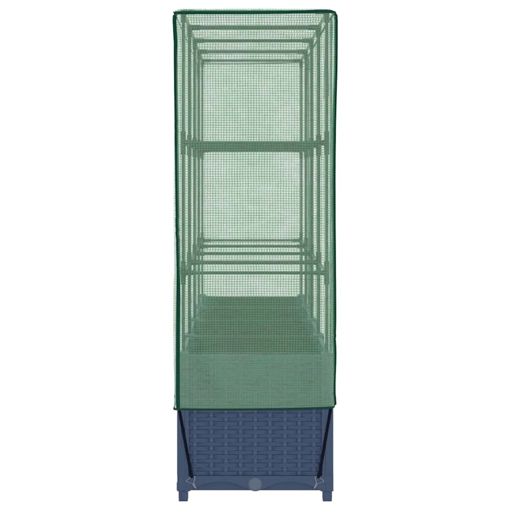 Letto rialzato con copertura per serra effetto rattan 160x40x138 cm 4015830