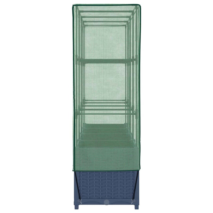 Letto rialzato con copertura per serra effetto rattan 160x40x138 cm 4015830