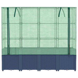 Letto rialzato con copertura per serra effetto rattan 160x40x153 cm 4015831