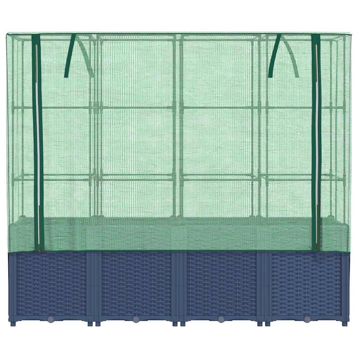 Letto rialzato con copertura per serra effetto rattan 160x40x153 cm 4015831