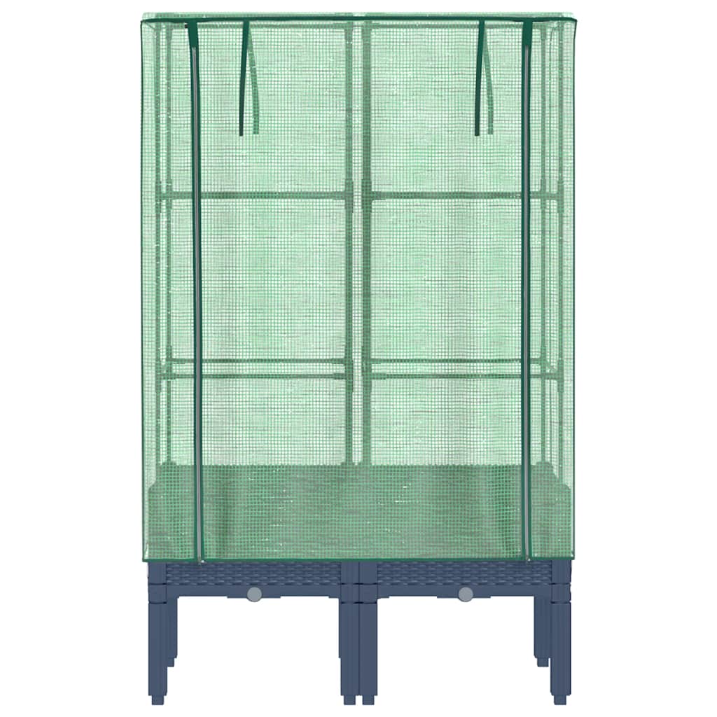 Letto Rialzato con Copertura Serra Effetto Rattan 80x40x140 cm 4015833