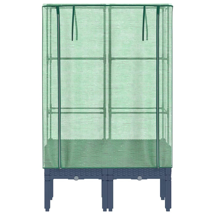 Letto Rialzato con Copertura Serra Effetto Rattan 80x40x140 cm 4015833