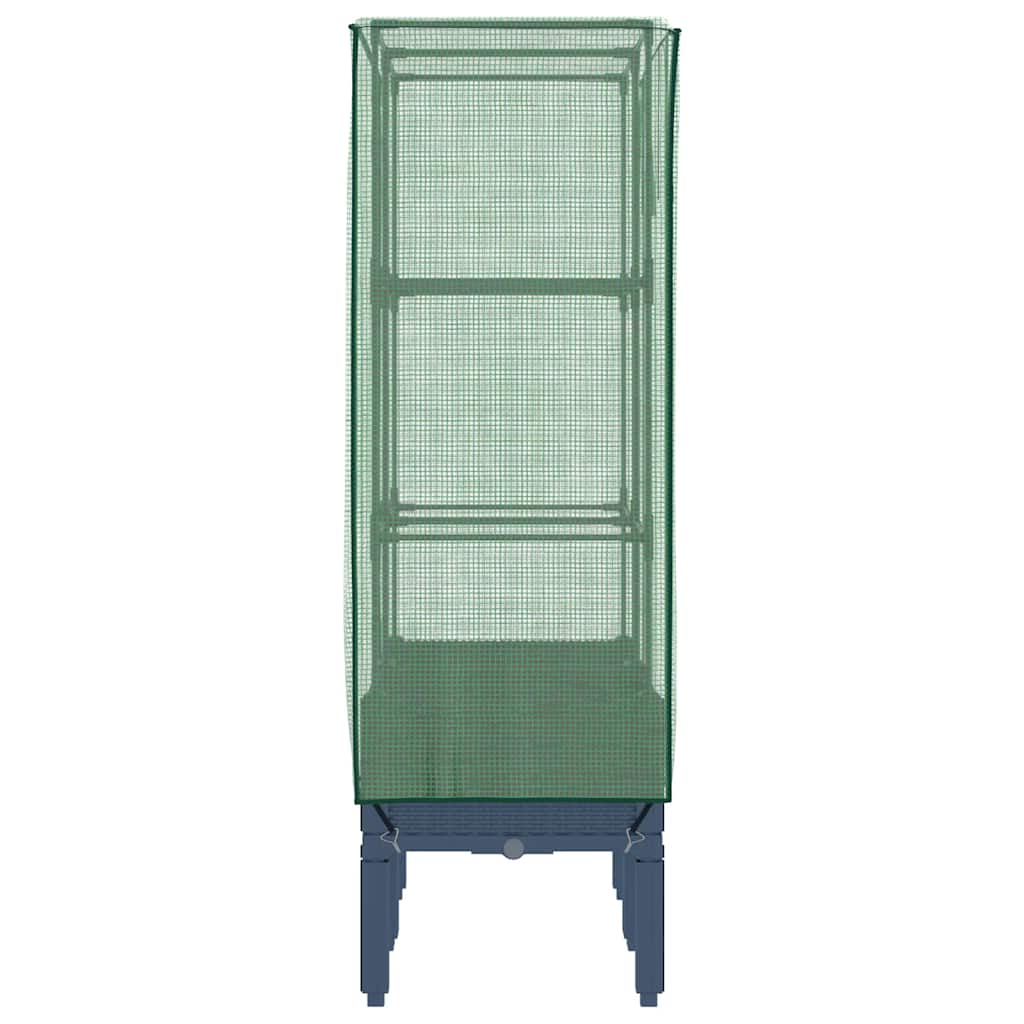 Letto Rialzato con Copertura Serra Effetto Rattan 80x40x140 cm 4015833