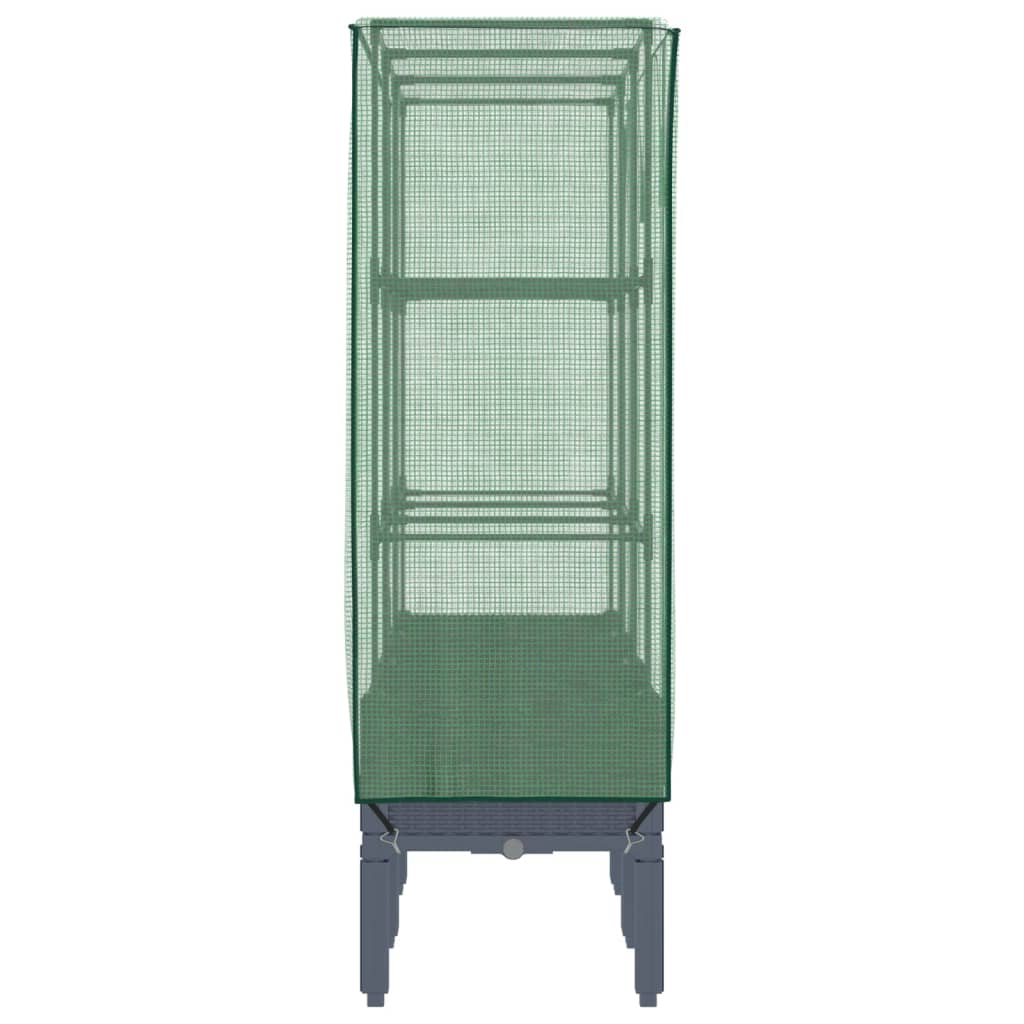 Vaso per fioriera rialzata per piante fiori terrazza da giardino rialzata con rivestimento in simil rattan 120 x 40 x 140 cm Blu grigio 02_0038745