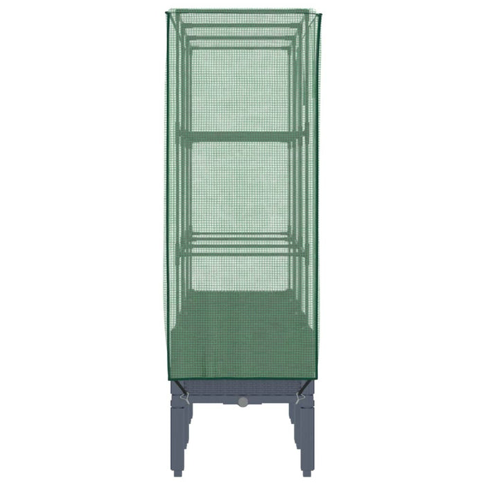 Vaso per fioriera rialzata per piante fiori terrazza da giardino rialzata con rivestimento in simil rattan 120 x 40 x 140 cm Blu grigio 02_0038745