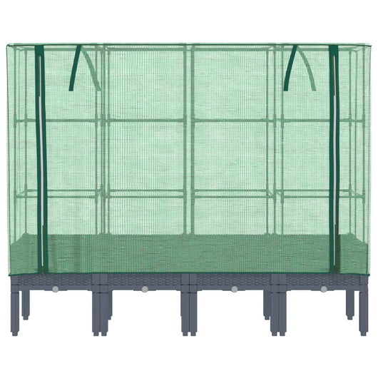 Vaso rialzato per fioriera piante fiori terrazza da giardino rialzata con rivestimento in simil rattan 160 x 40 x 140 cm Blu grigio 02_0038761