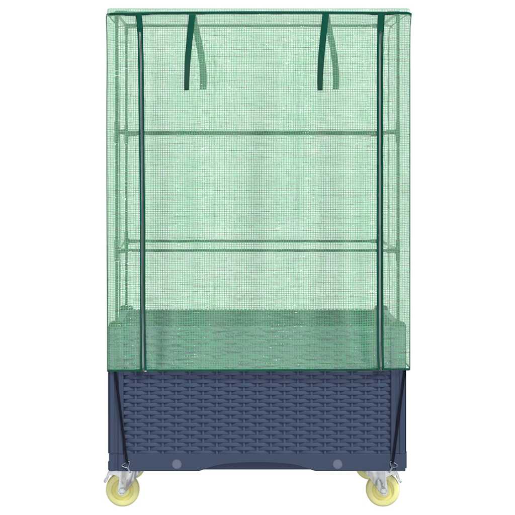 Letto Rialzato con Copertura e Ruote Effetto Rattan 80x50x182cm 4015836