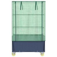 Letto Rialzato con Copertura e Ruote Effetto Rattan 80x50x182cm 4015836