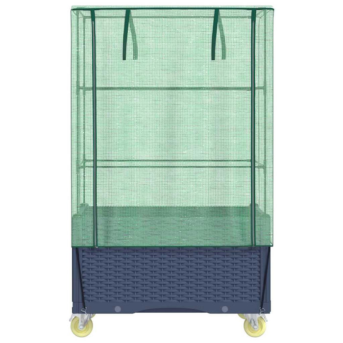 Letto Rialzato con Copertura e Ruote Effetto Rattan 80x50x182cm 4015836