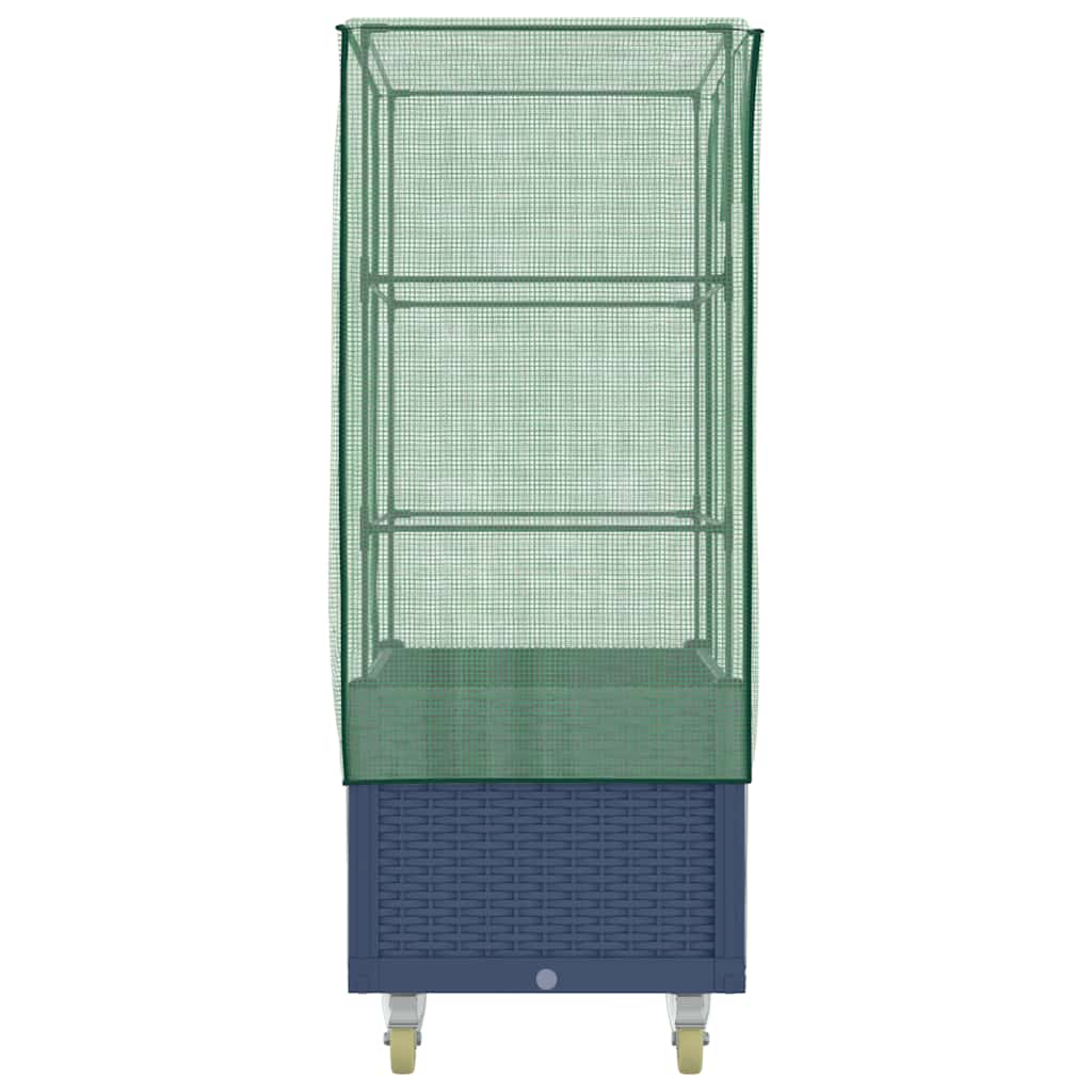 vidaXL Letto Rialzato con Copertura e Ruote Effetto Rattan 80x50x182cm