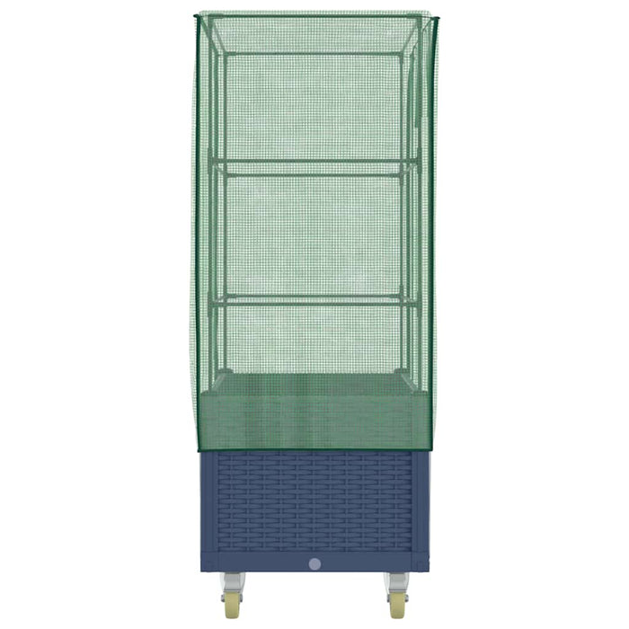 vidaXL Letto Rialzato con Copertura e Ruote Effetto Rattan 80x50x182cm