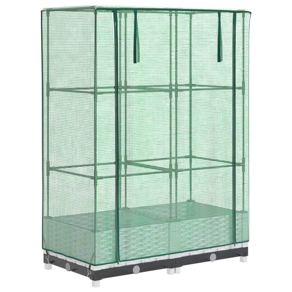 Fioriera rialzata per aiuola fioriera per terrazza giardino rialzato con copertura effetto rattan 80 x 40 x 123 cm bianco 02_0038785