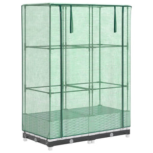 Fioriera rialzata per aiuola fioriera per terrazza giardino rialzato con copertura effetto rattan 80 x 40 x 123 cm bianco 02_0038785