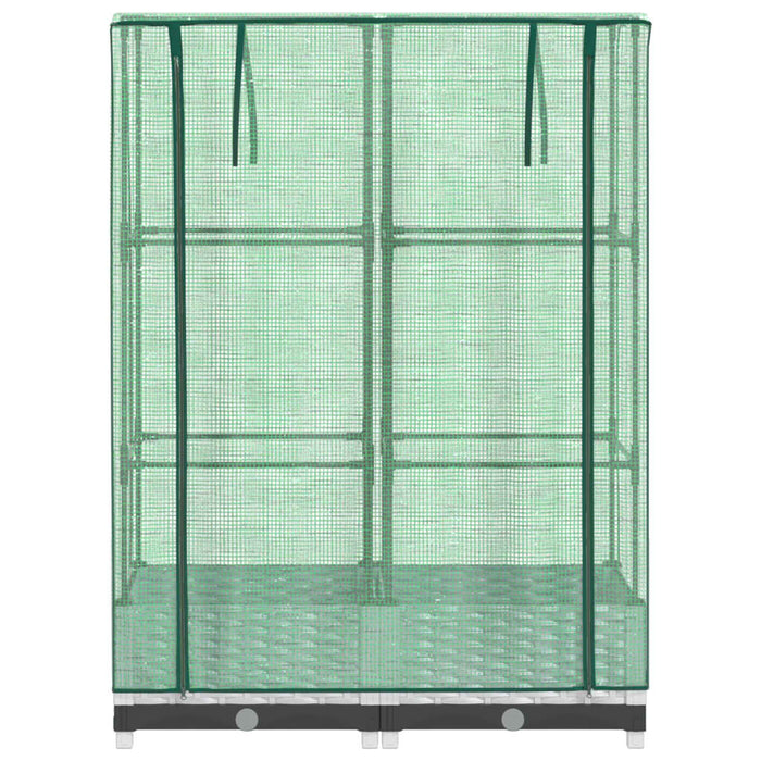 Fioriera rialzata per aiuola fioriera per terrazza giardino rialzato con copertura effetto rattan 80 x 40 x 123 cm bianco 02_0038785