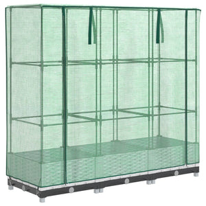 Fioriera rialzata per aiuola fioriera per terrazza giardino rialzato con copertura effetto rattan 120 x 40 x 123 cm bianco 02_0038734