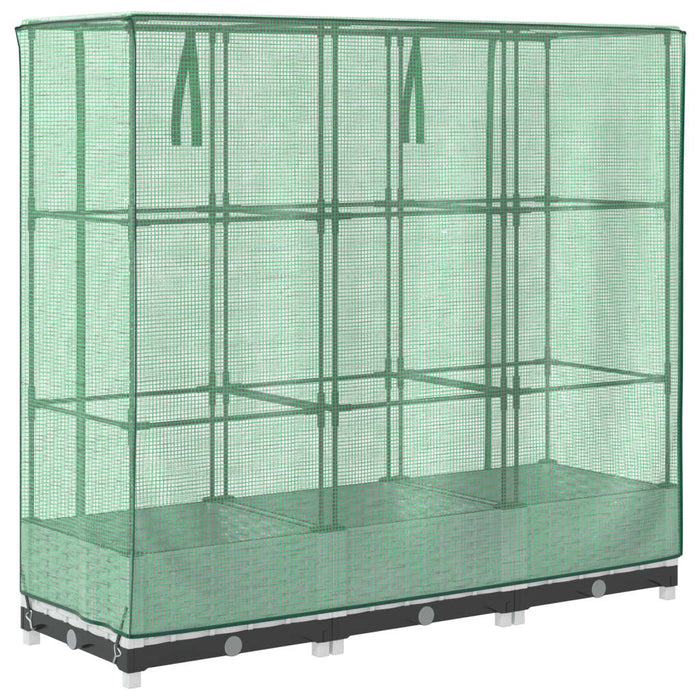 Fioriera rialzata per aiuola fioriera per terrazza giardino rialzato con copertura effetto rattan 120 x 40 x 123 cm bianco 02_0038734