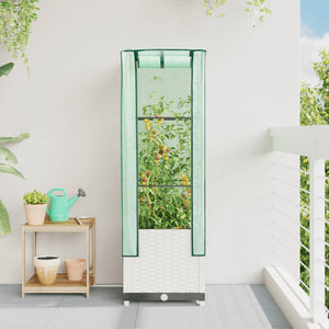 vidaXL Letto Rialzato con Copertura Serra Effetto Rattan 40x40x139 cm