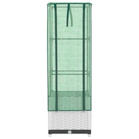 Vaso per fioriera rialzata per piante fiori terrazza da giardino rialzata con rivestimento in simil rattan 40 x 40 x 139 cm bianco 02_0038775