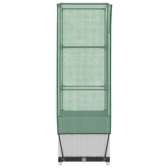 vidaXL Letto Rialzato con Copertura Serra Effetto Rattan 40x40x139 cm