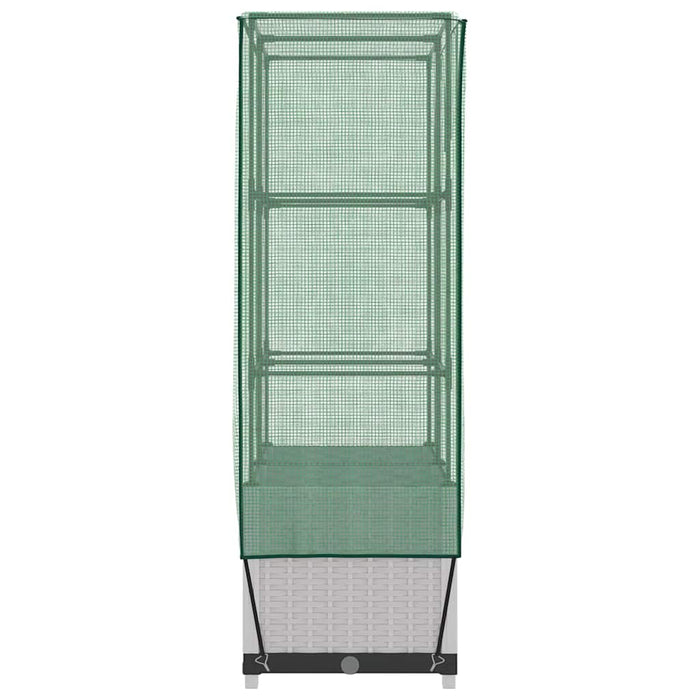 vidaXL Letto Rialzato con Copertura Serra Effetto Rattan 80x40x138 cm